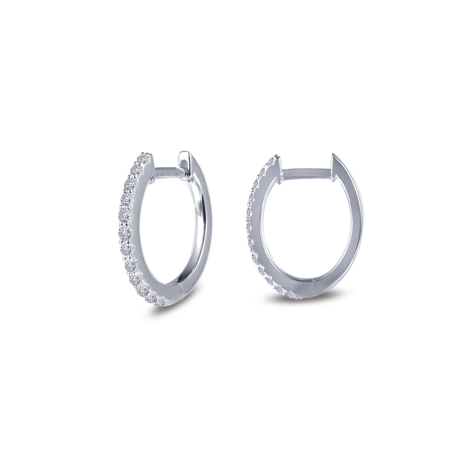 Lafonn Simulated Diamond Oval Huggie Hoop Earrings E0345CLP