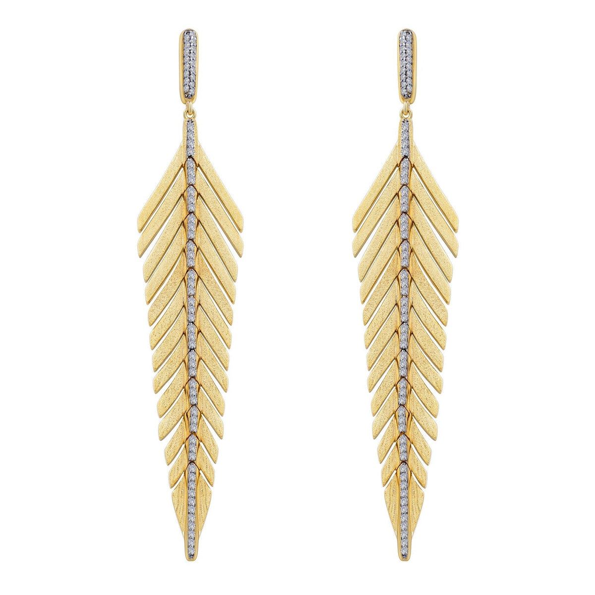 Lafonn Simulated Diamond Elegant Feather Drop Earrings E0459CLT