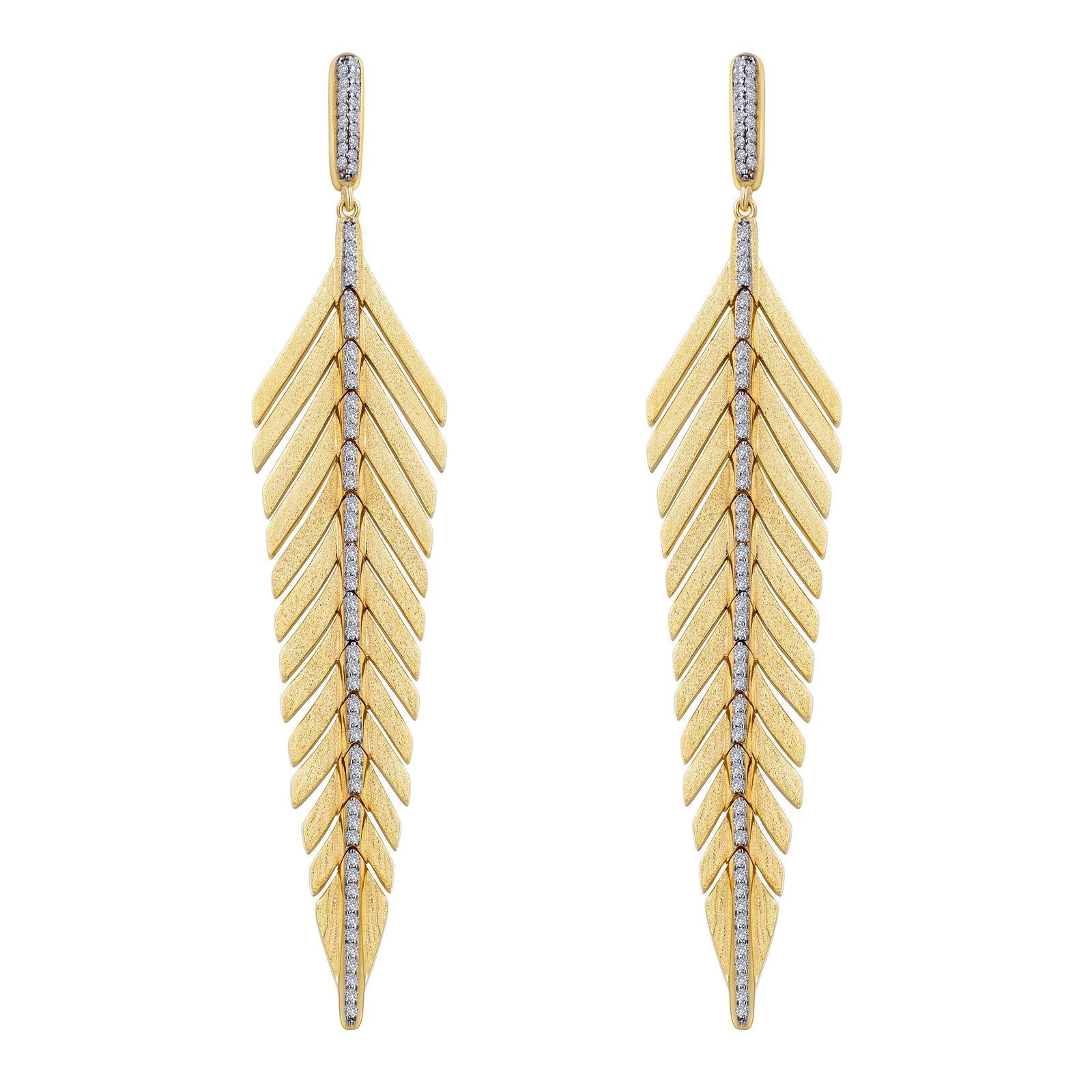 Lafonn Simulated Diamond Elegant Feather Drop Earrings E0459CLT