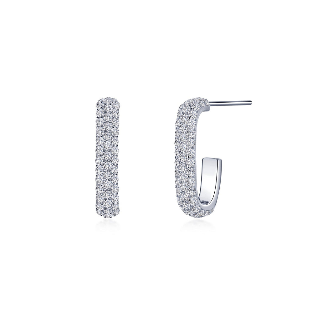 Lafonn Simulated Diamond Paperclip Hoop Earrings E0531CLP