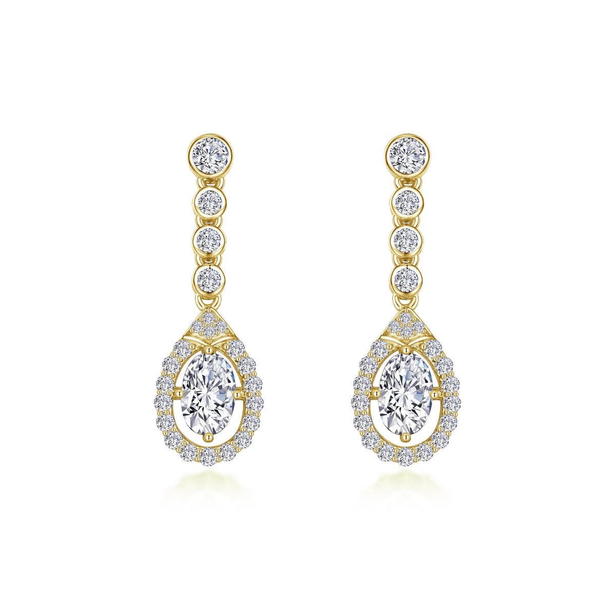 Lafonn Simulated Diamond Oval Halo Drop Earrings E0557CLG