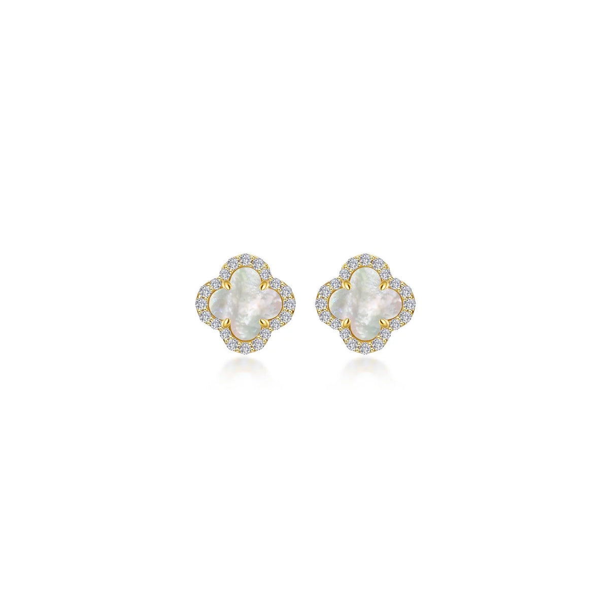 Lafonn Simulated Diamond &amp; Mother of Pearl Halo Stud Earrings E0609MPG00