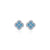 Lafonn Simulated Diamond & Blue Topaz Clover Halo Stud Earrings E0610BTP00