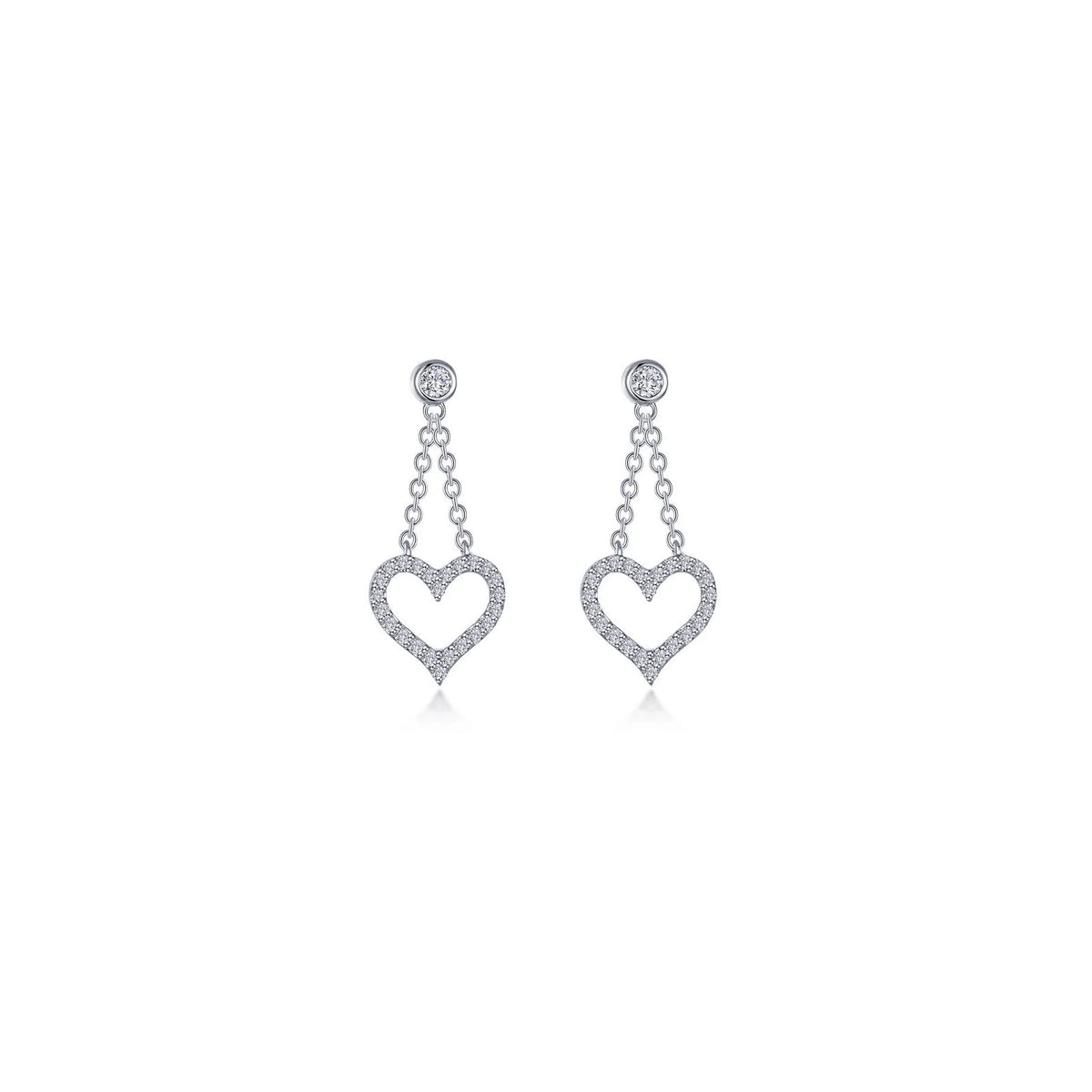 Lafonn Simulated Diamond Cut-out Heart Dangle Earrings E0616CLP00