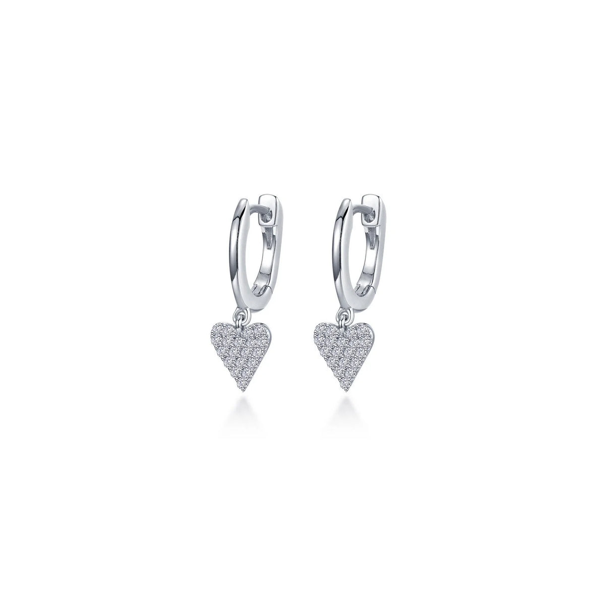 Lafonn Simulated Diamond Mini Dangling Heart Huggie Earrings E0625CLP00