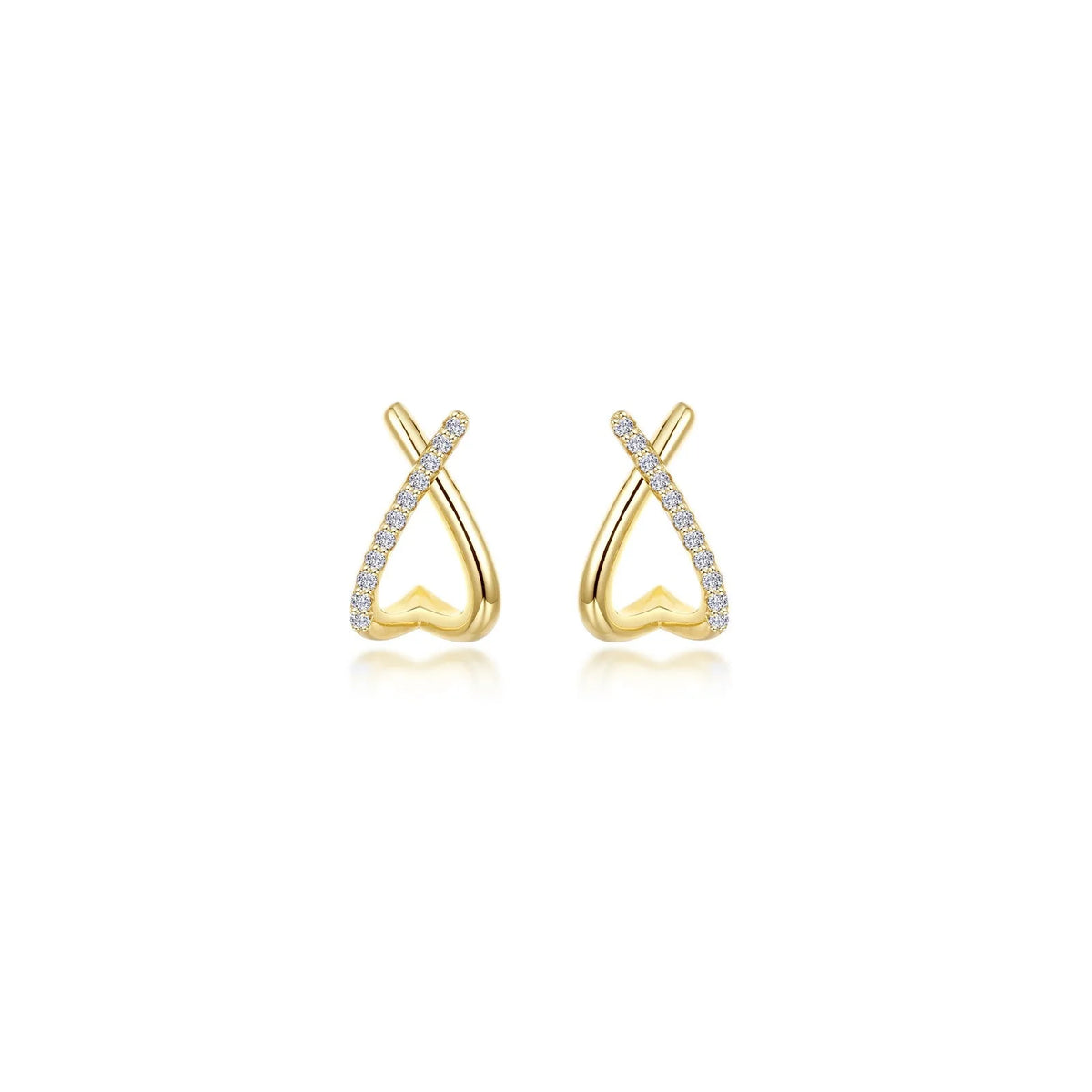 Lafonn Simulated Diamond Dainty Criss-Cross Huggie Earrings E0626CLG