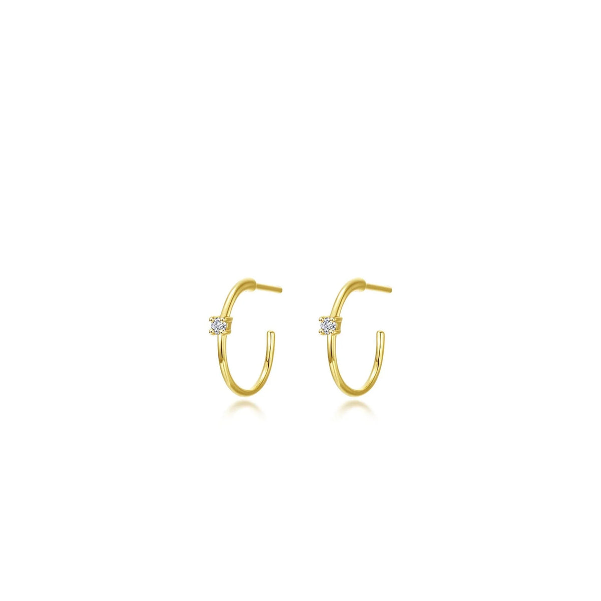 Lafonn Simulated Diamond 15mm High Polished Hoop Earrings E0628CLG00