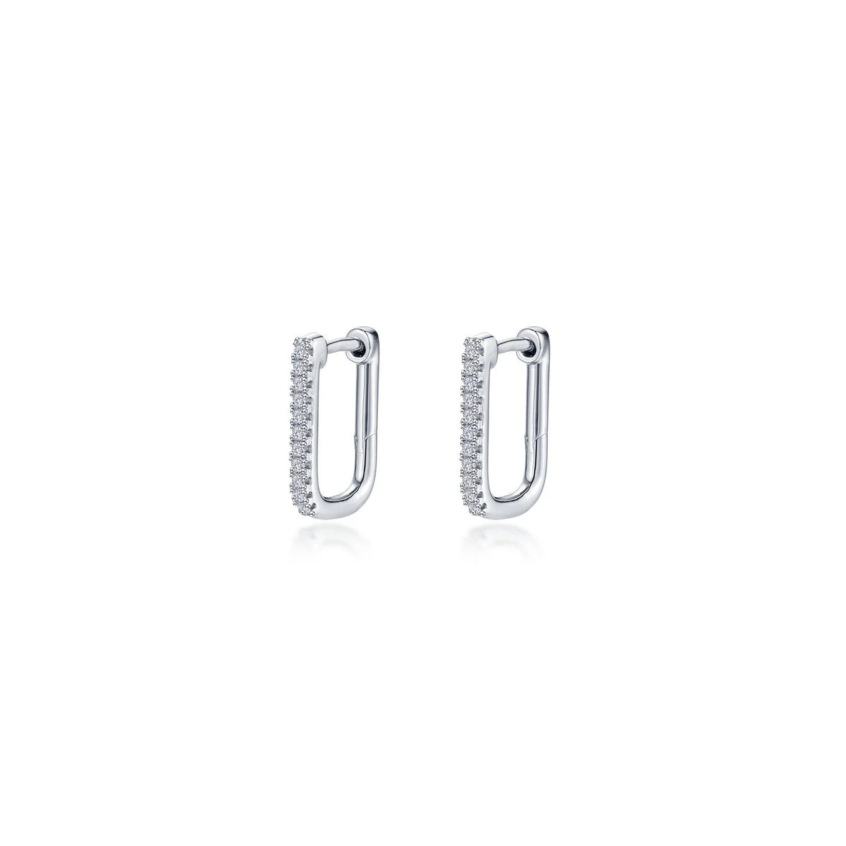 Lafonn Simulated Diamond Rectangle Hoop Earrings E0630CLP00