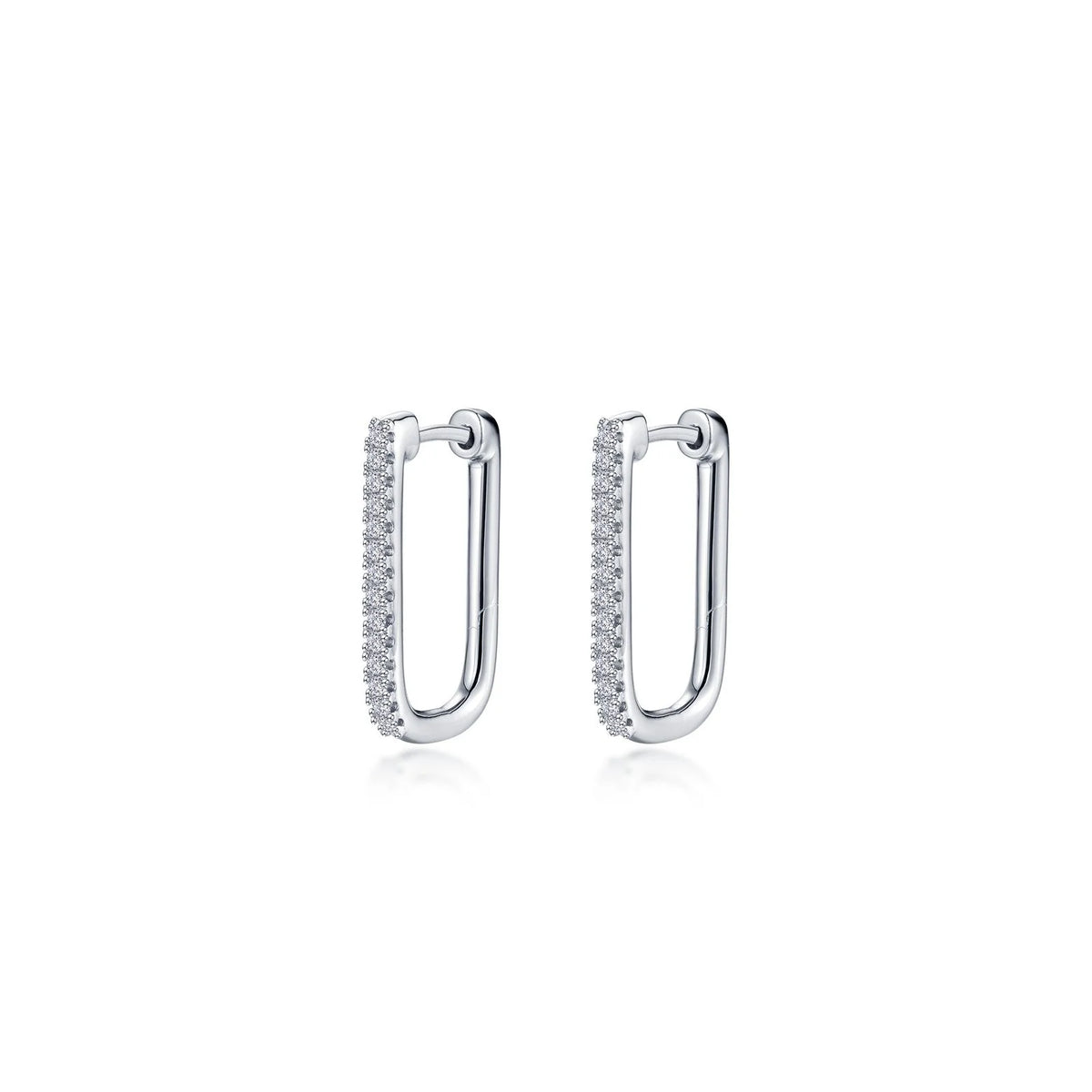 Lafonn Simulated Diamond Rectangle Hoop Earrings E0631CLG00