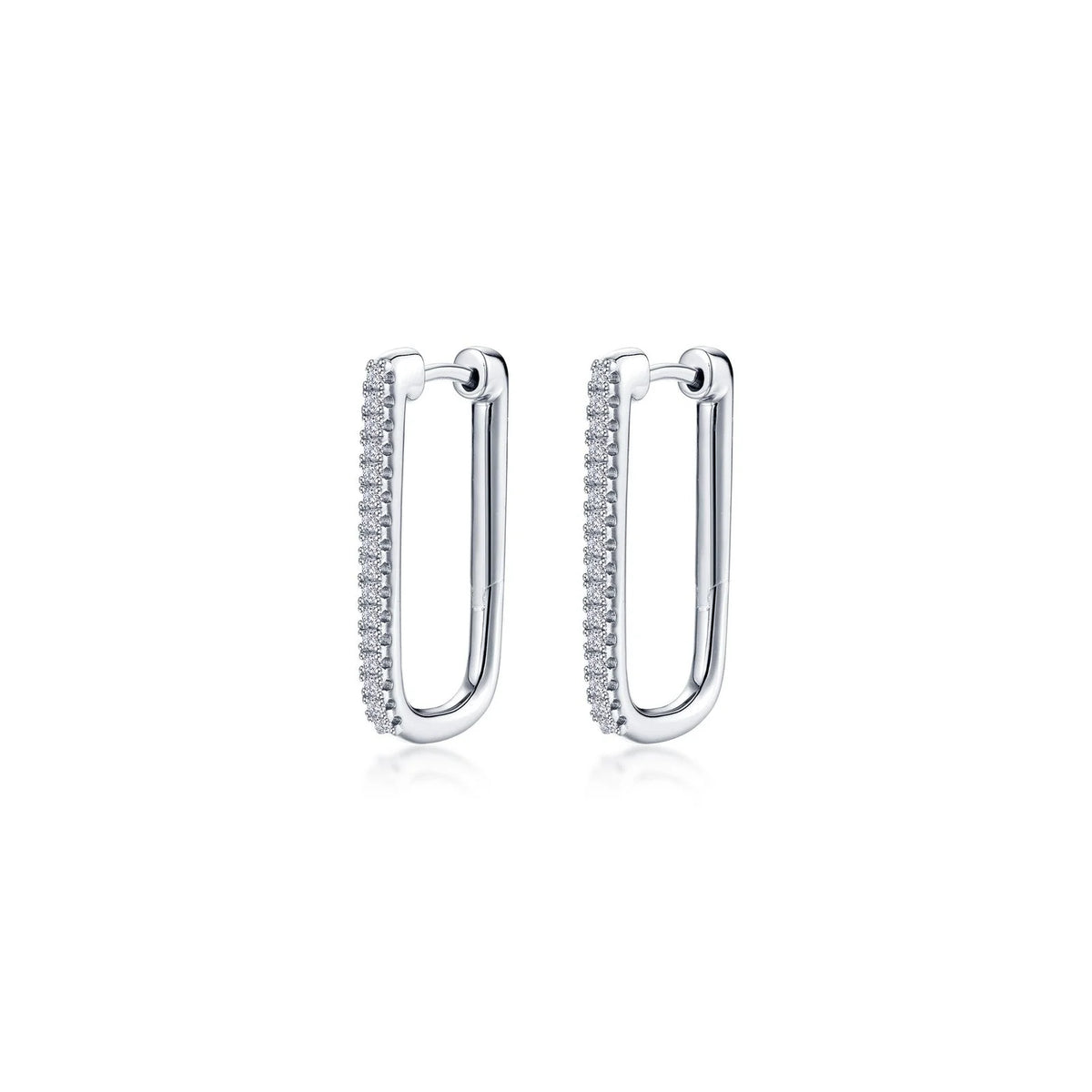 Lafonn Simulated Diamond Rectangle Hoop Earrings E0632CLP00
