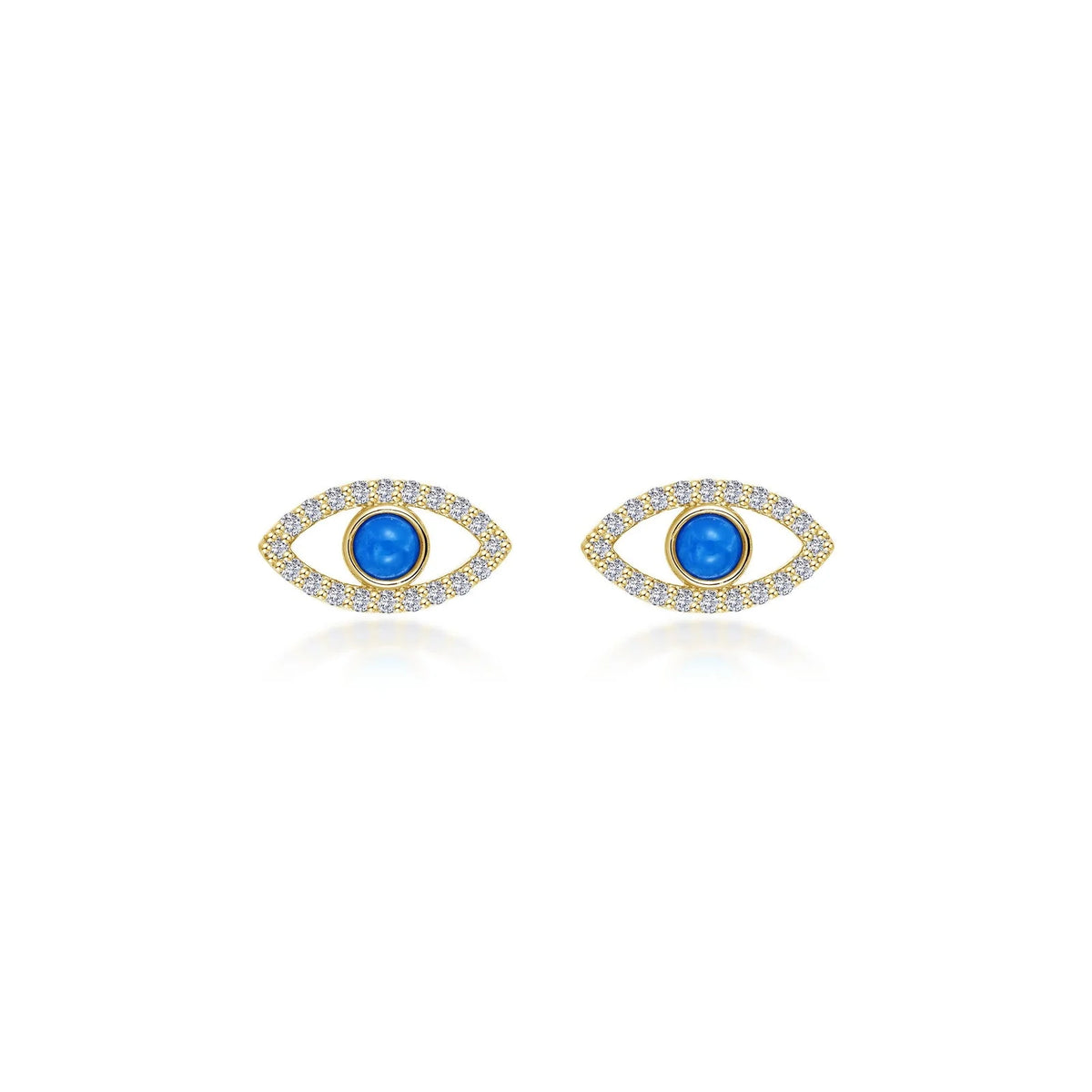 Lafonn Reconstituted Turquoise Evil Eye Stud Earrings E0635TQG00