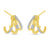 14K Yellow Gold 0.17ct. Diamond Triple Row Huggie Earrings