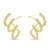 14K Yellow Gold 0.14ct. Diamond Triple Row Huggie Earrings