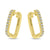 14K Yellow Gold 0.16ct. Diamond Square Hoop Huggie Earrings