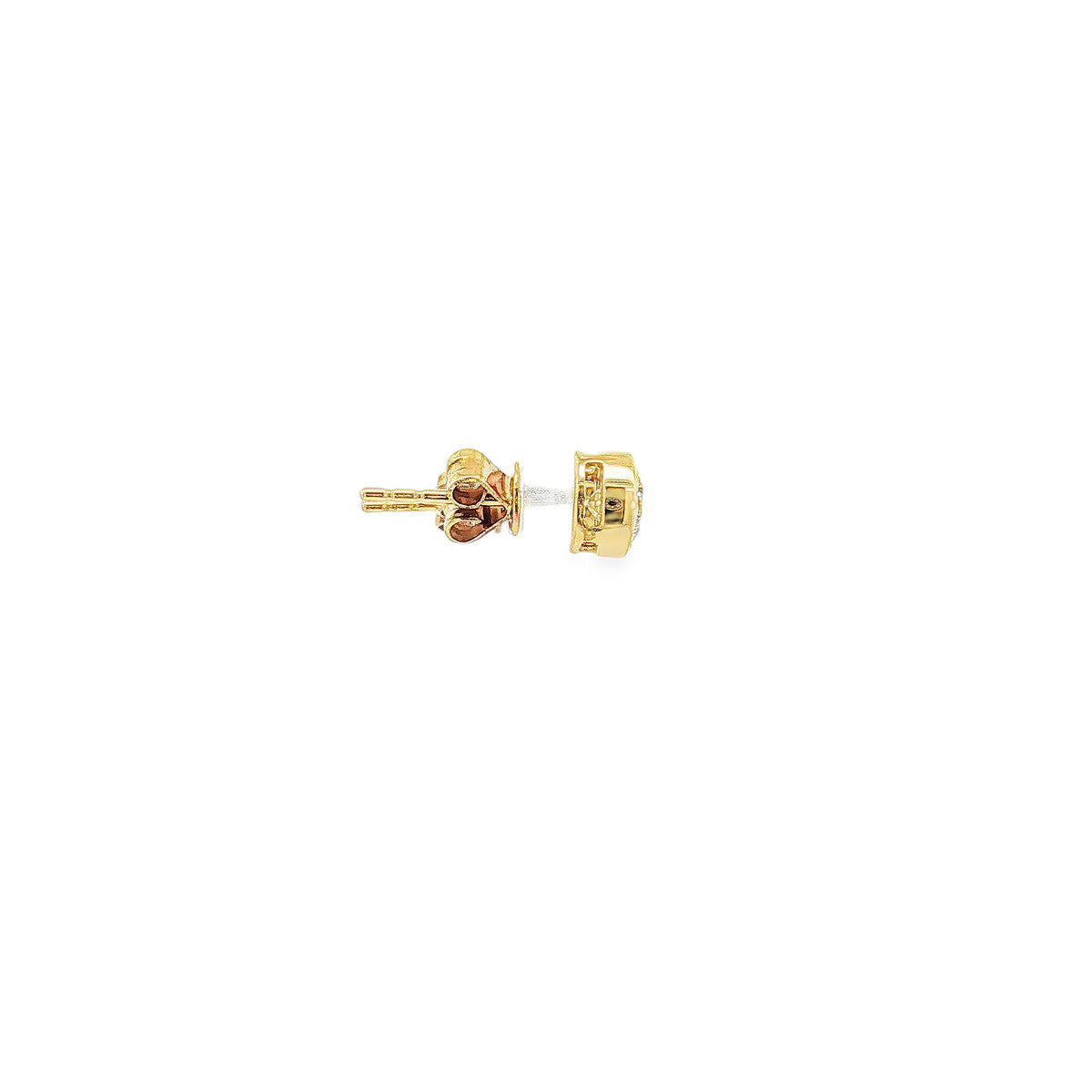 14K Yellow Gold 0.72cttw. Diamond Bezel Set Stud Earrings