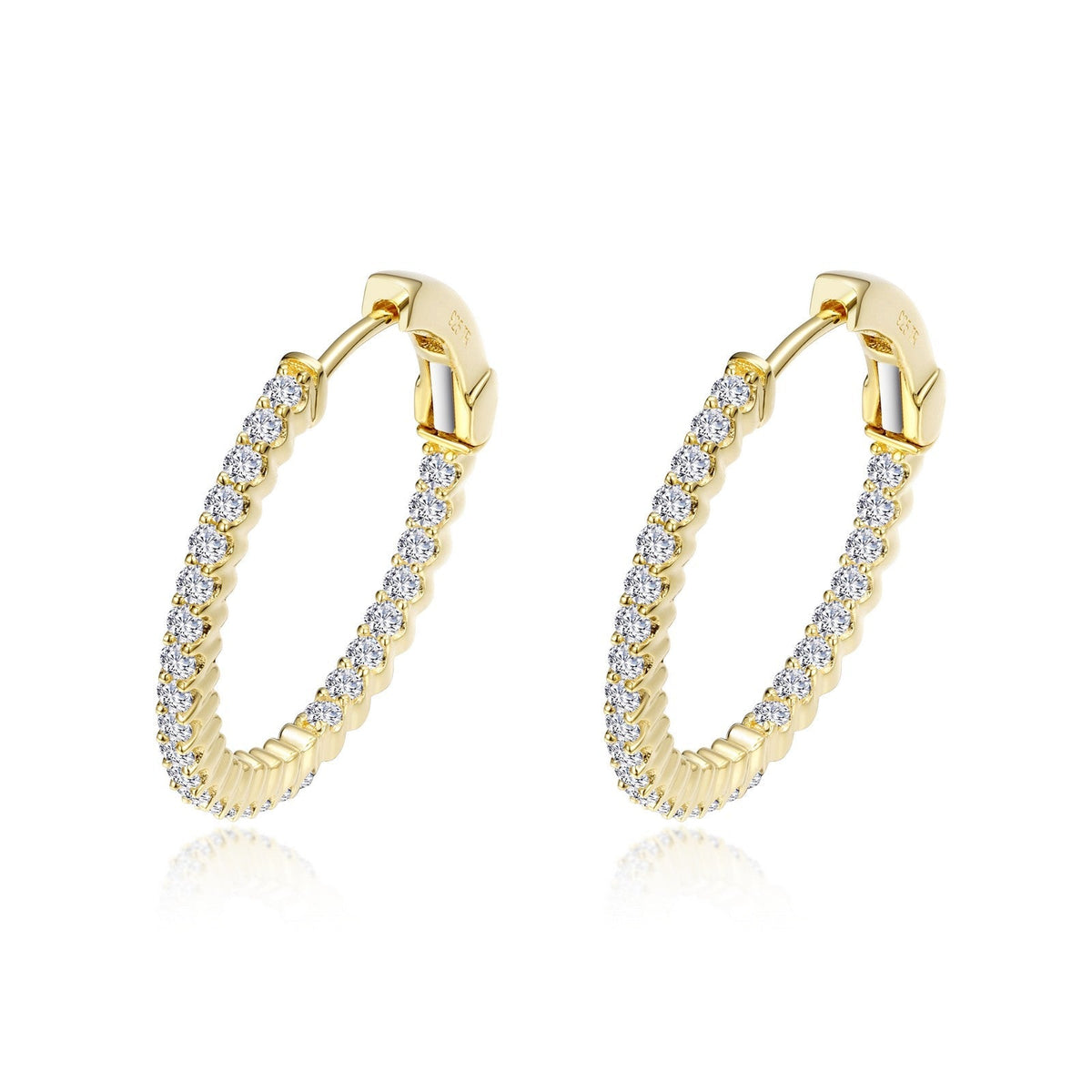 Lafonn Simulated Diamond 1.08ct Inside Out 20mm Hoop Earrings E3008CLG