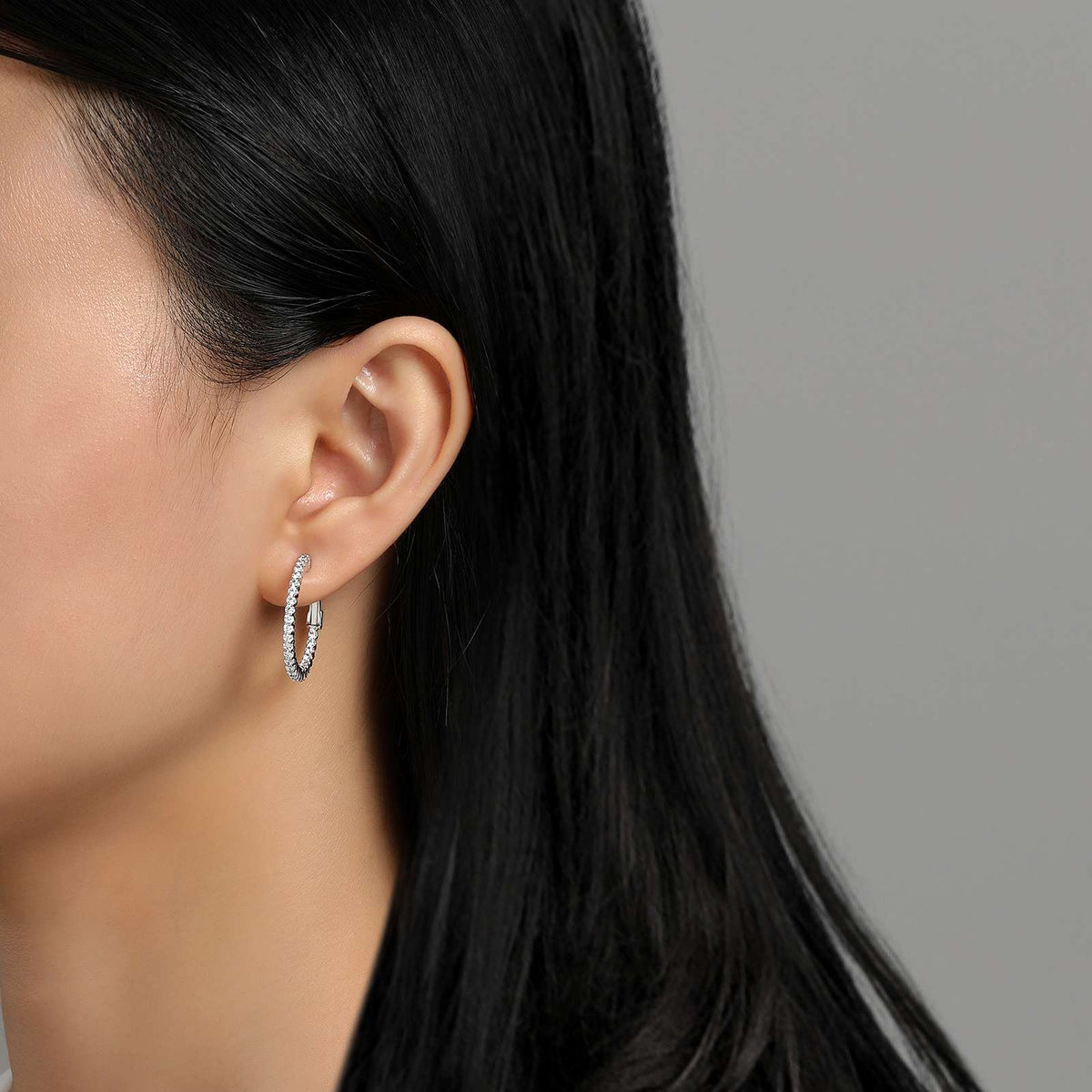 Lafonn Simulated Diamond 1.08ct Inside Out 20mm Hoop Earrings E3008CLP