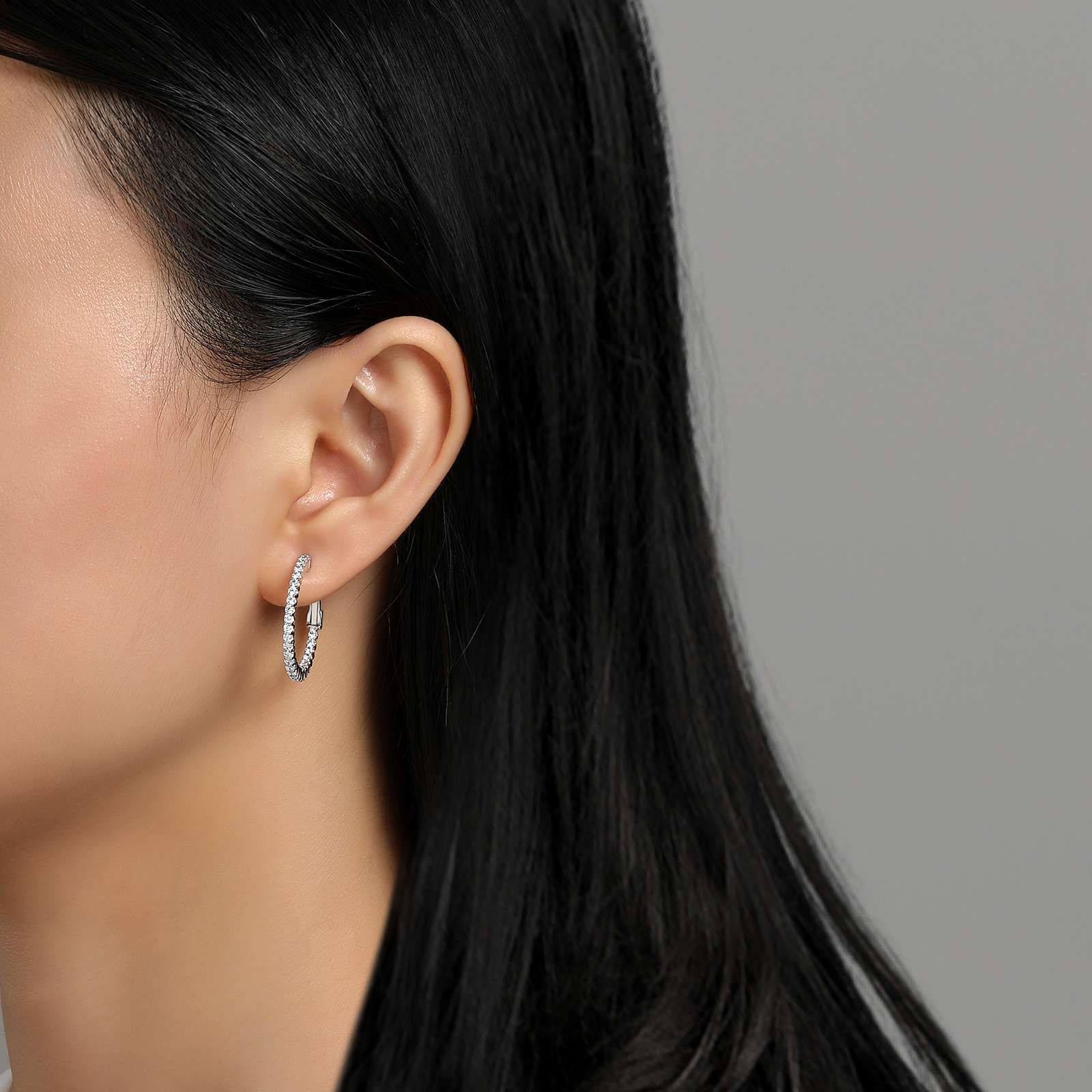 Lafonn Simulated Diamond 1.08ct Inside Out 20mm Hoop Earrings E3008CLP