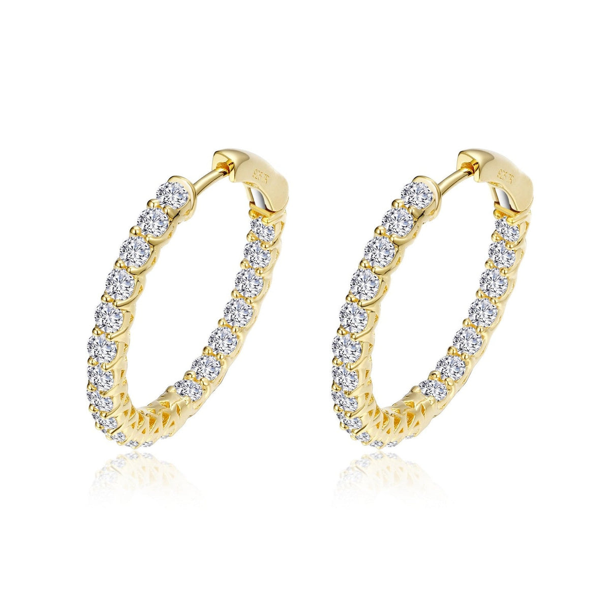 Lafonn Simulated Diamond 2.00ct Inside Out 20mm Hoop Earrings E3018CLG