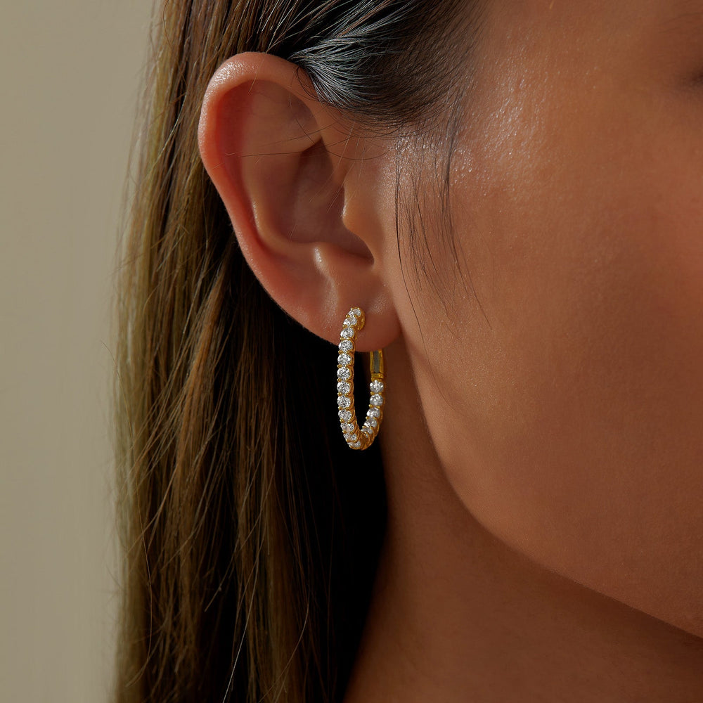 Lafonn Simulated Diamond Inside Out 20mm Hoop Earrings E3018CLG