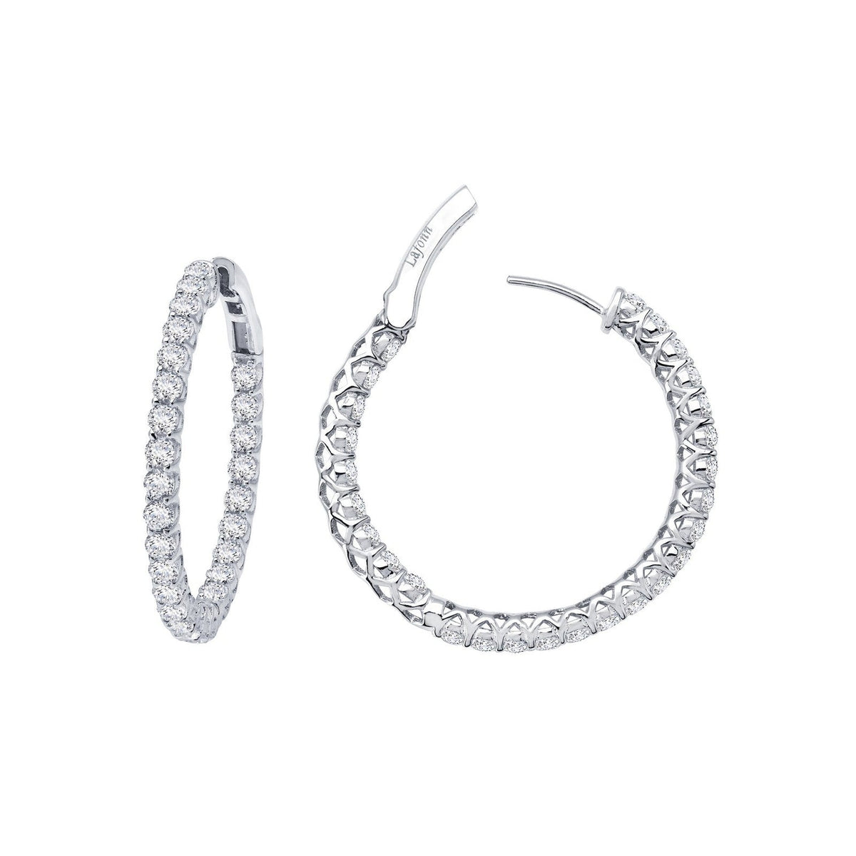 Lafonn Simulated Diamond 2.00ct Inside Out 20mm Hoop Earrings E3018CLP