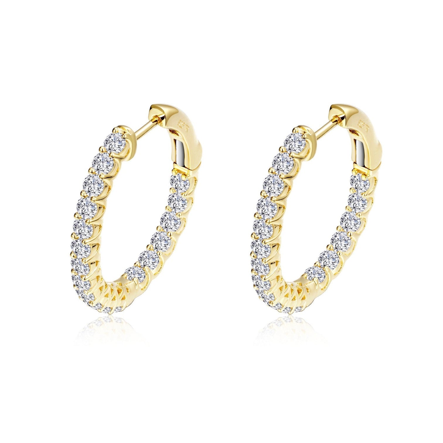 Lafonn Simulated Diamond 1.80ct Oval Inside Out Hoop Earrings E3026CLG