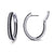 Lafonn Simulated White & Black Diamond 2.85ct Oval Inside Out Hoop Earrings E3028CBP