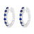 14K White Gold 0.12cttw. Diamond & 0.12cttw. Sapphire Reversible Huggie Hoop Earrings