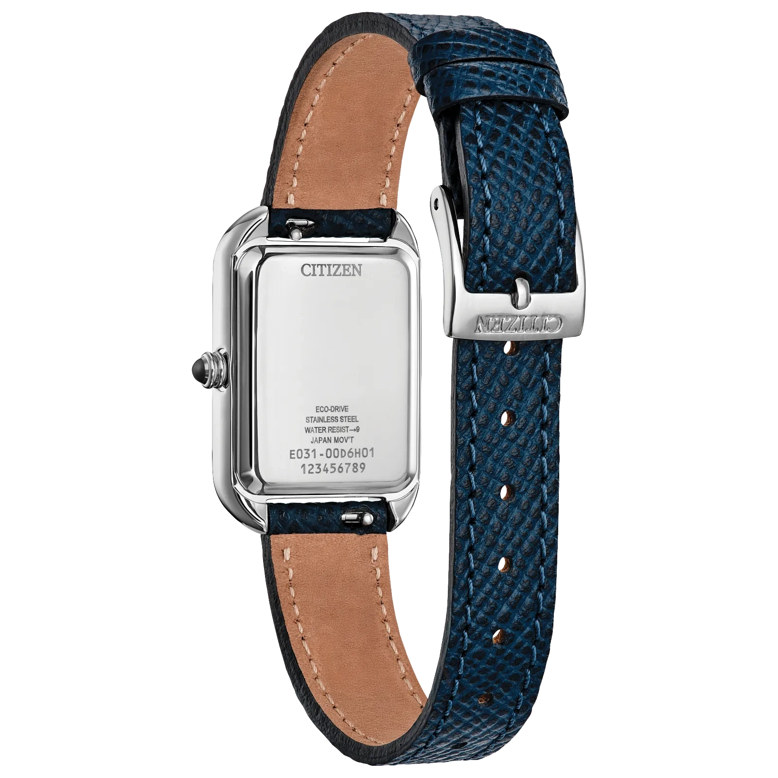 Citizen Eco-Drive Blue Dial Leather Strap Watch EM1190-06L