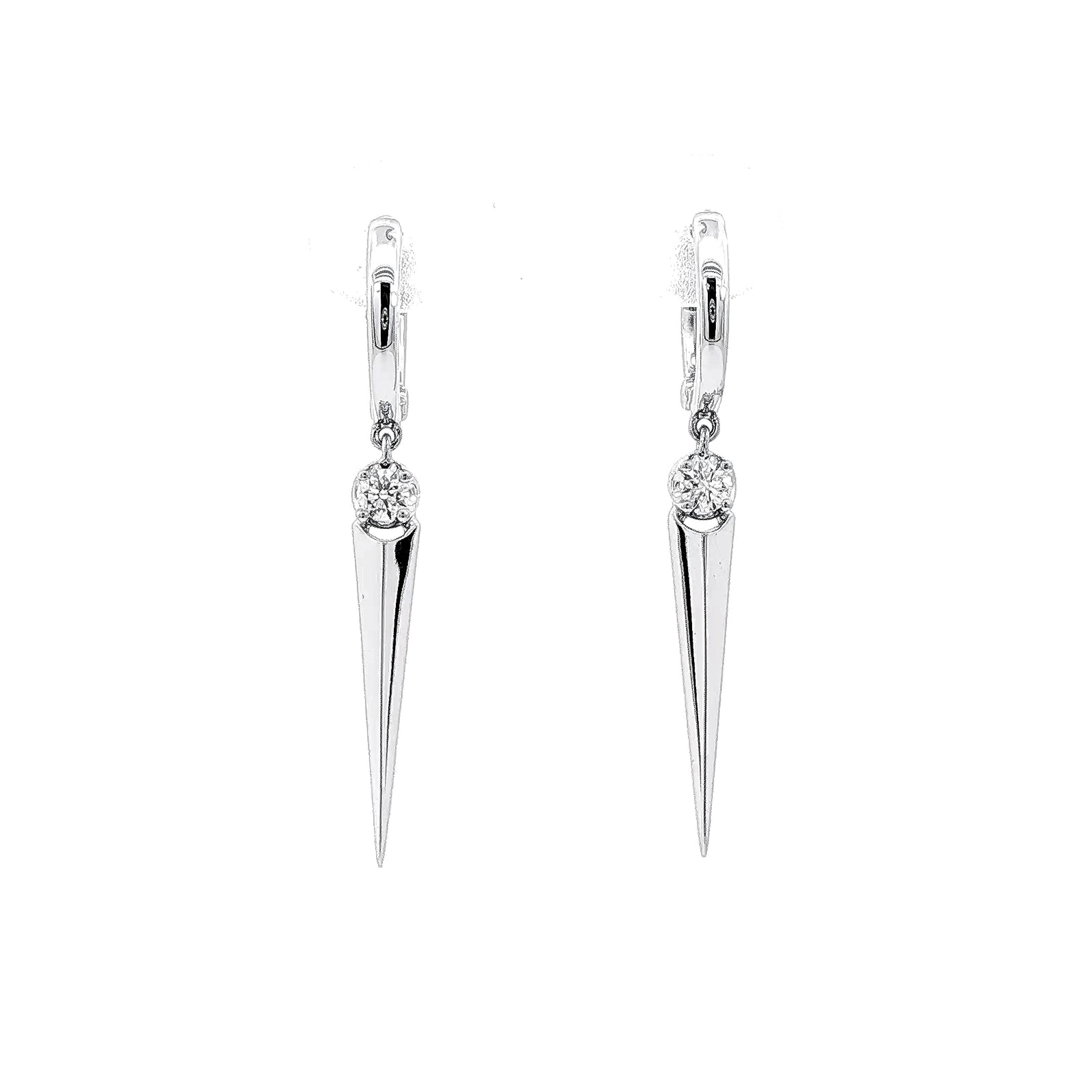 A. Jaffe 14K White Gold 0.15cttw. Diamond Drop Earrings