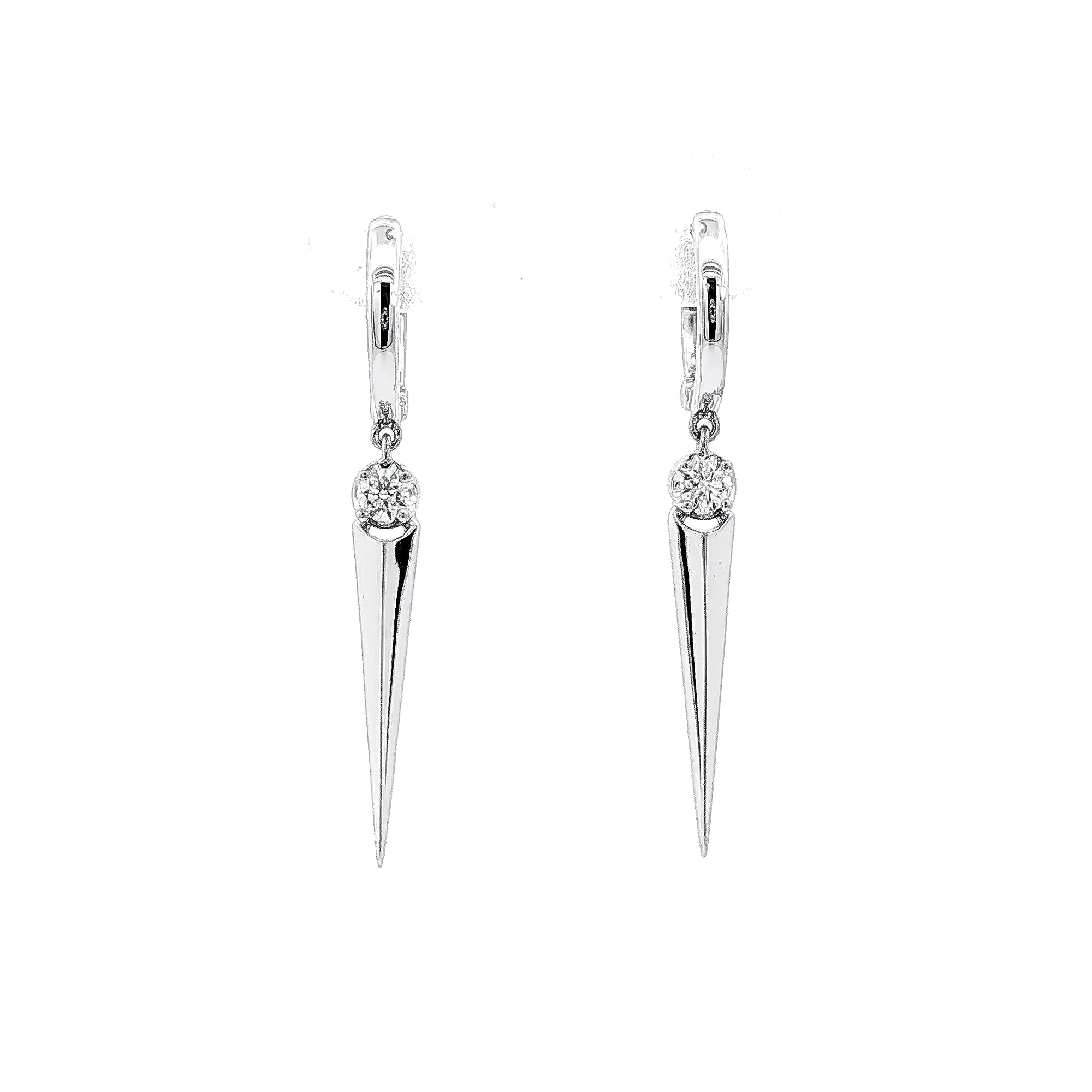 A. Jaffe 14K White Gold 0.15cttw. Diamond Drop Earrings