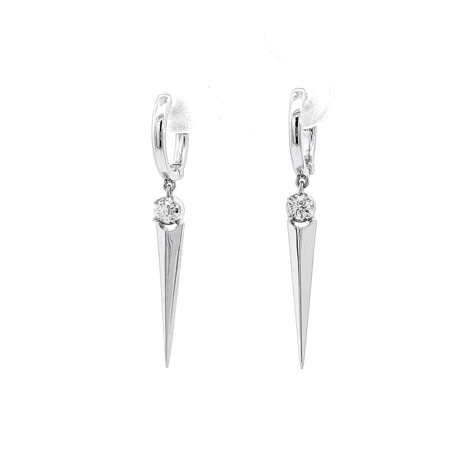 A. Jaffe 14K White Gold 0.15cttw. Diamond Drop Earrings