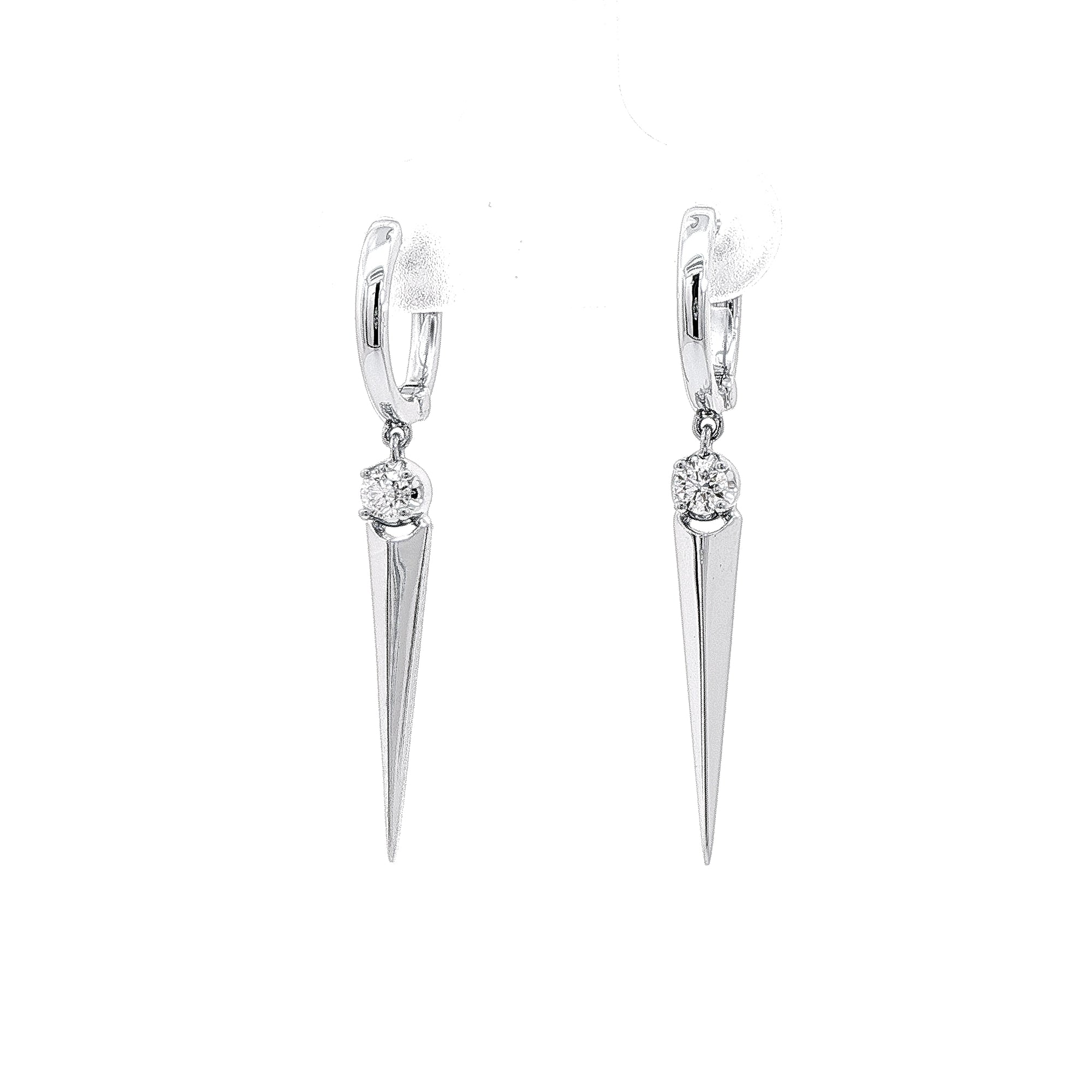 A. Jaffe 14K White Gold 0.15cttw. Diamond Drop Earrings
