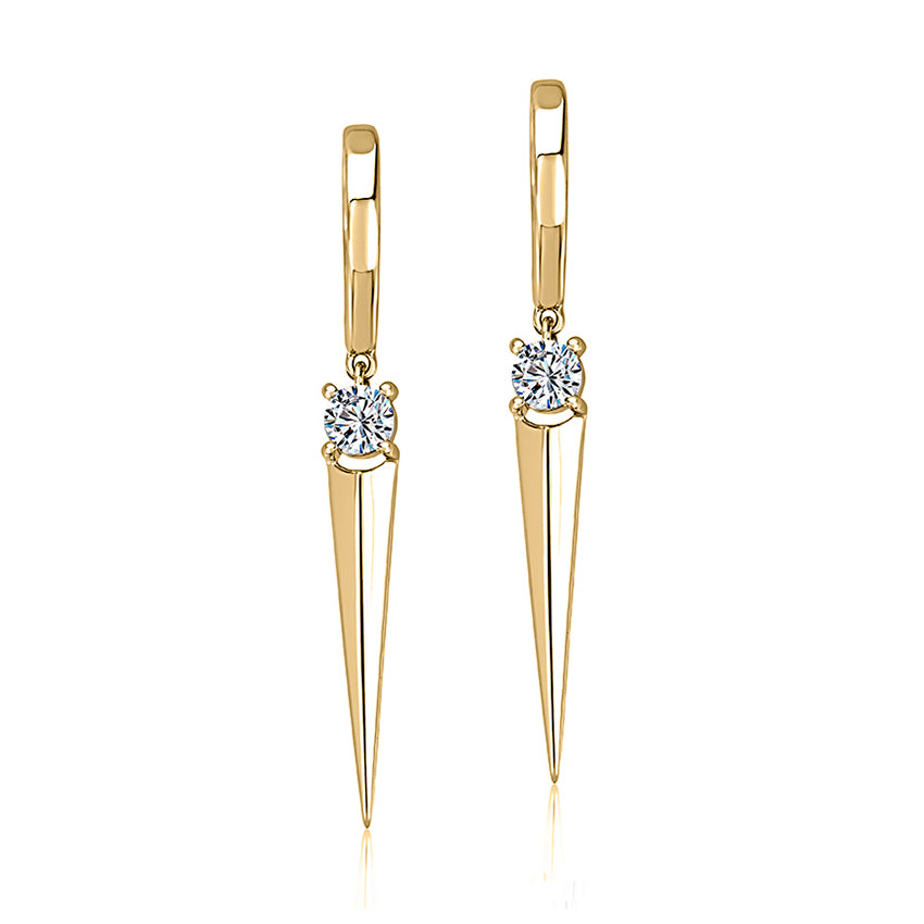 A. Jaffe 14K Yellow Gold 0.15cttw. Diamond Drop Earrings
