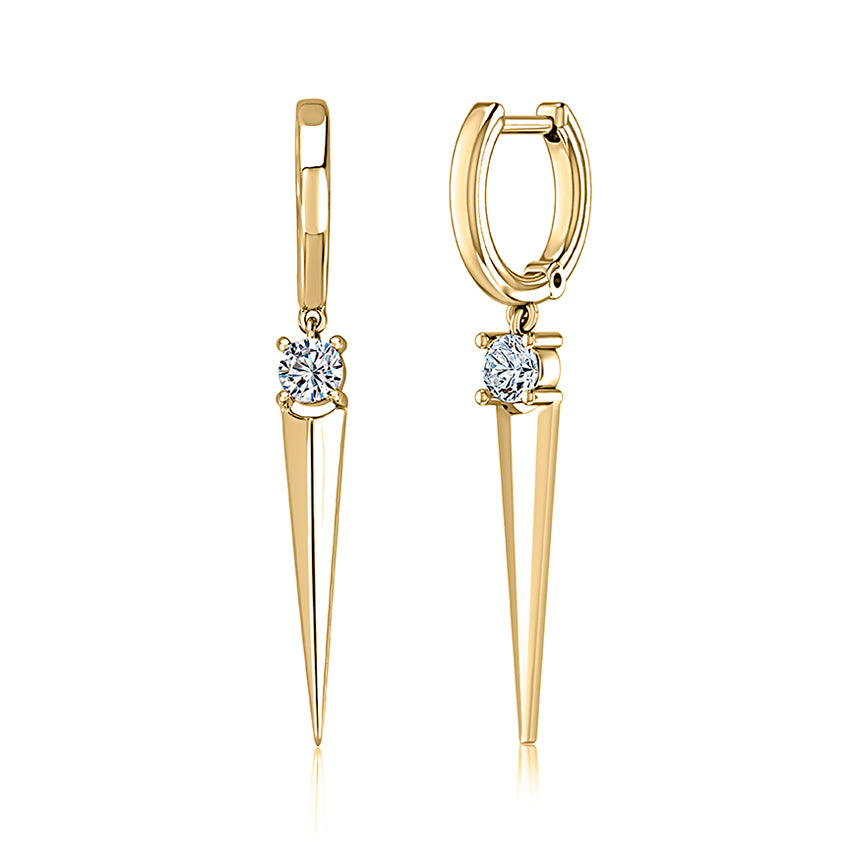 A. Jaffe 14K Yellow Gold 0.15cttw. Diamond Drop Earrings