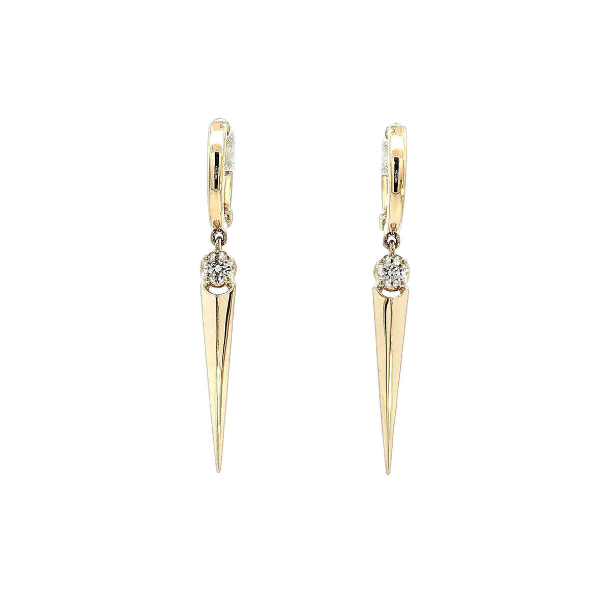 A. Jaffe 14K Yellow Gold 0.15cttw. Diamond Drop Earrings