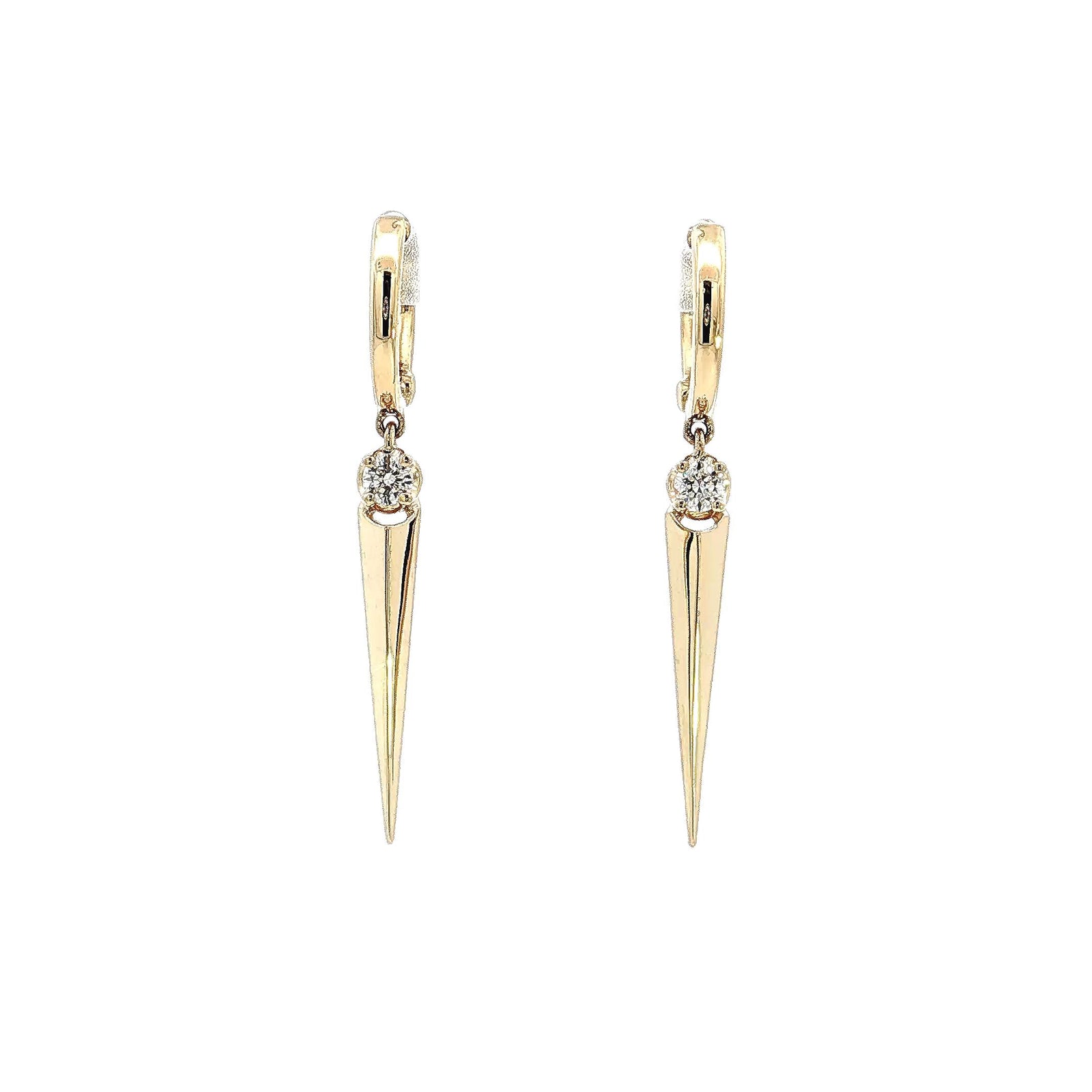 A. Jaffe 14K Yellow Gold 0.15cttw. Diamond Drop Earrings