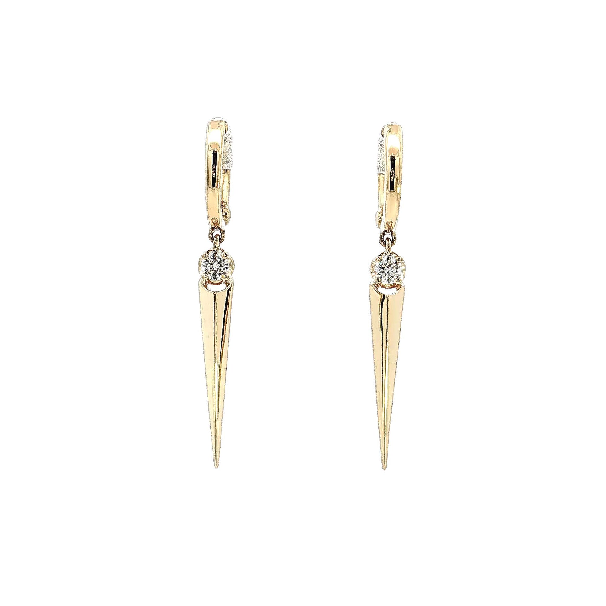 A. Jaffe 14K Yellow Gold 0.15cttw. Diamond Drop Earrings