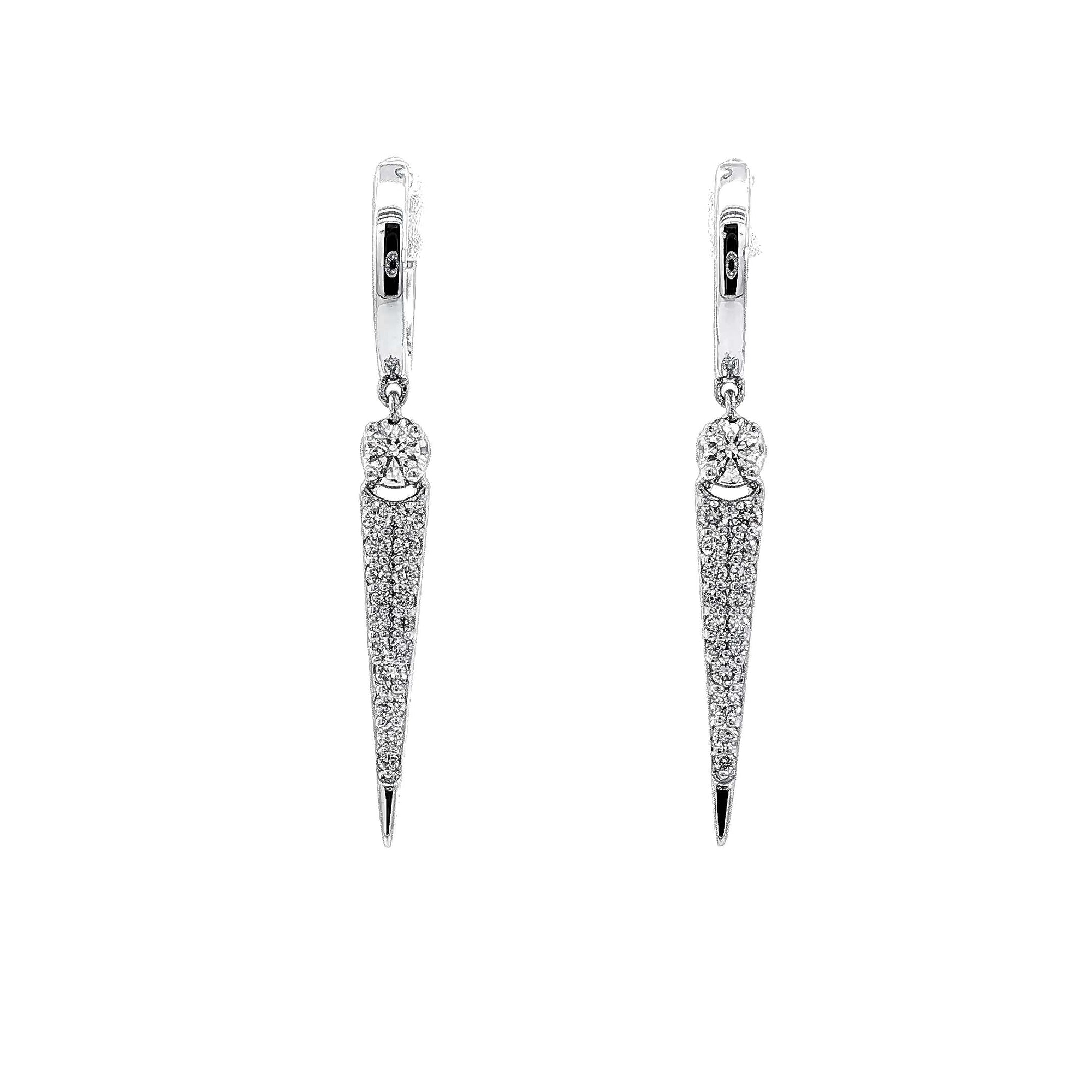 A. Jaffe 14K White Gold 0.46cttw. Diamond Drop Earrings