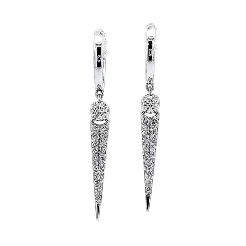 A. Jaffe 14K White Gold 0.46cttw. Diamond Drop Earrings