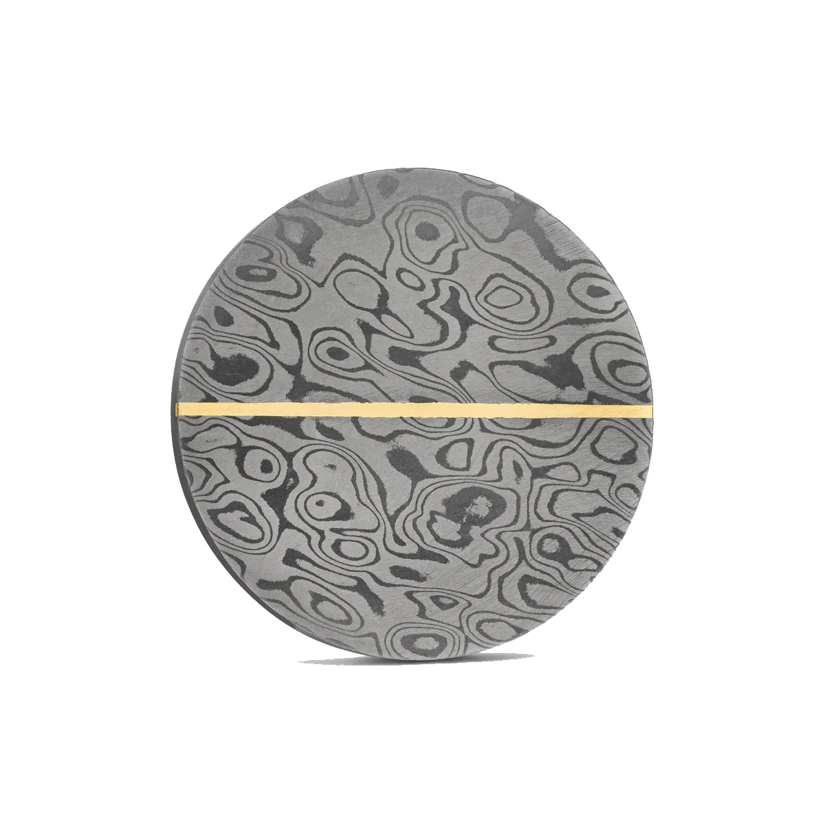 The Golden Jaguar - Damascus Steel & 14K Yellow Gold Doubloon Golf Ball Marker
