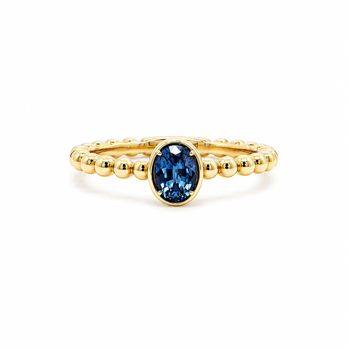 14K Yellow Gold 0.50ct. Sapphire Beaded Fashion Ring