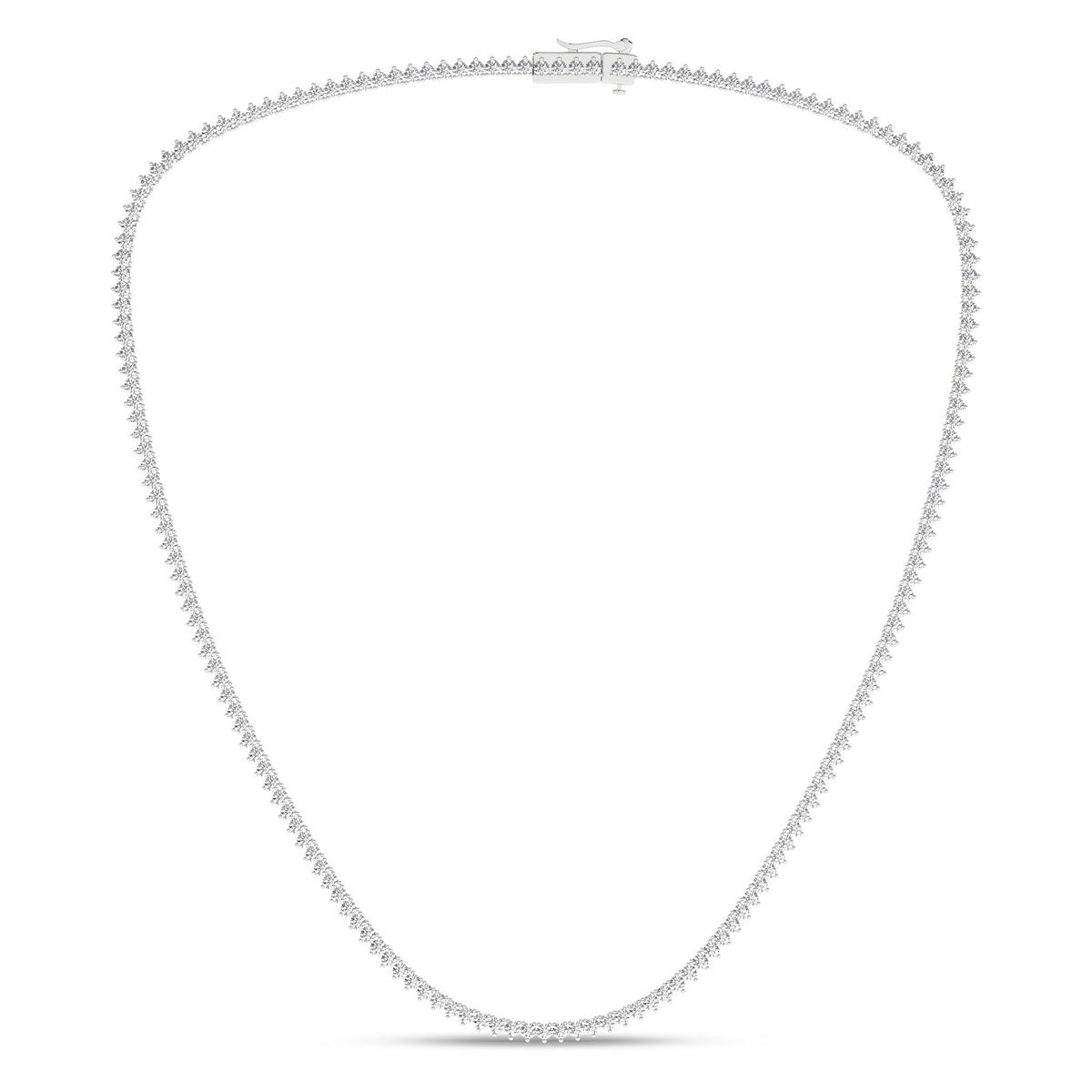6 Carat Round Lab Grown Diamond 14K Gold Graduation Riviera Necklace