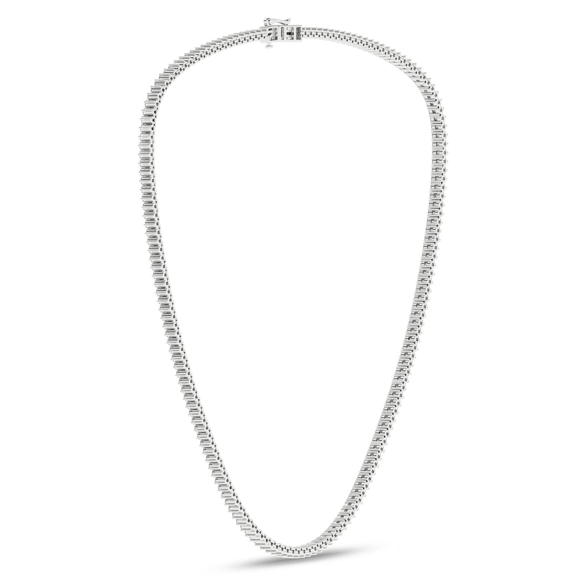 6 Carat Round Lab Grown Diamond 14K Gold Graduation Riviera Necklace