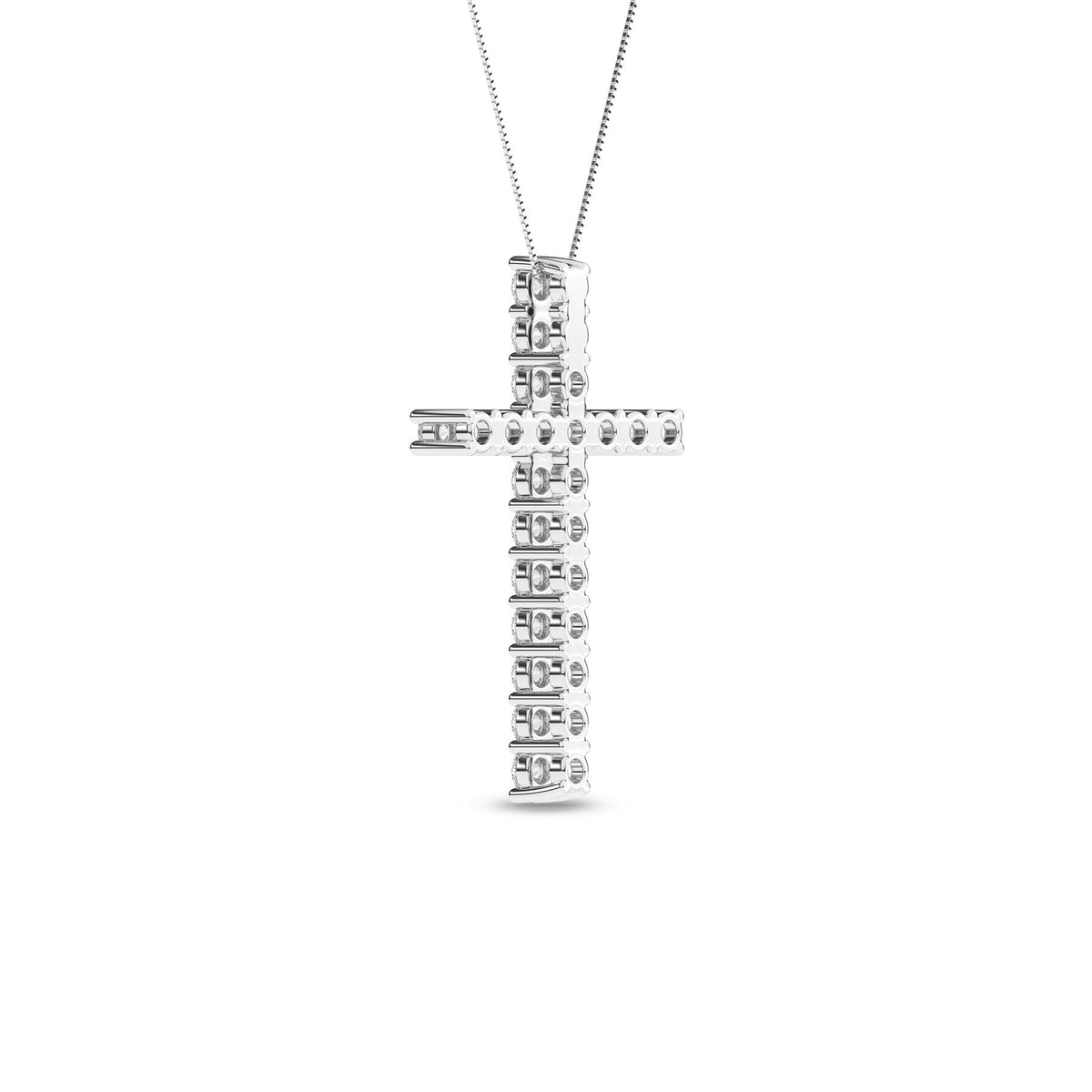 1 Carat Round Lab Grown Diamond 14K Gold Cross Necklace