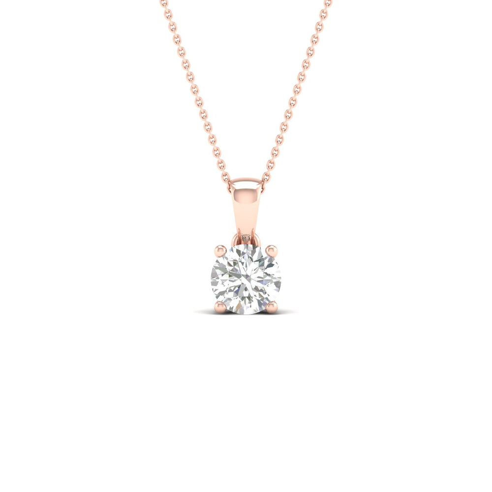 1/2 Carat Round Lab Grown Diamond 14K Gold Solitaire Necklace