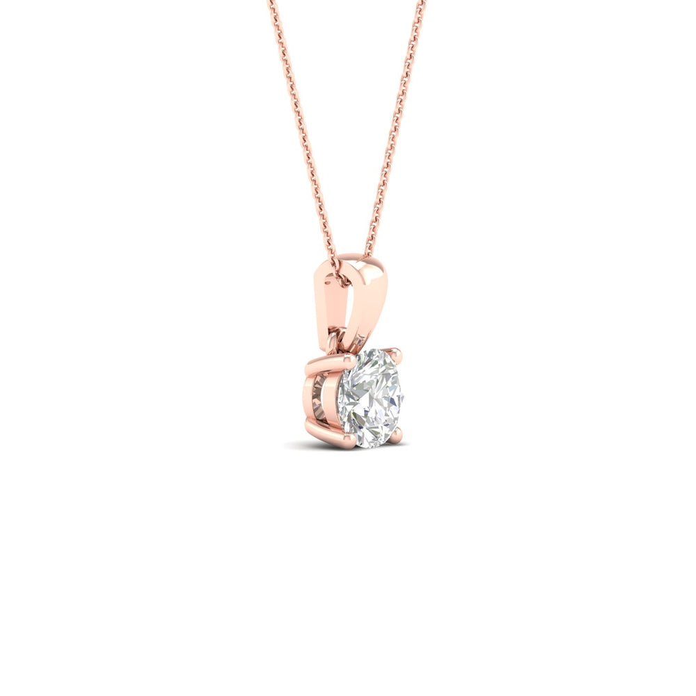 1/2 Carat Round Lab Grown Diamond 14K Gold Solitaire Necklace