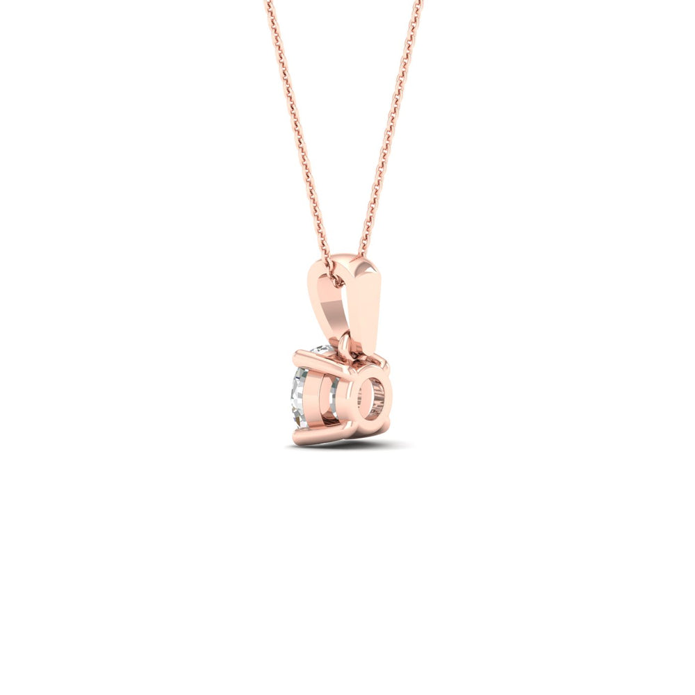 1/2 Carat Round Lab Grown Diamond 14K Gold Solitaire Necklace