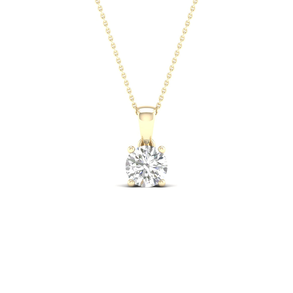 1/2 Carat Round Lab Grown Diamond 14K Gold Solitaire Necklace