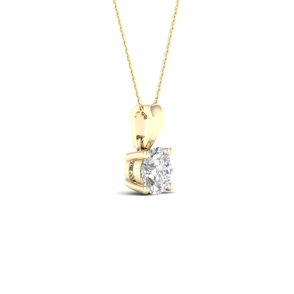 3/4 Carat Round Lab Grown Diamond 14K Gold Solitaire Necklace